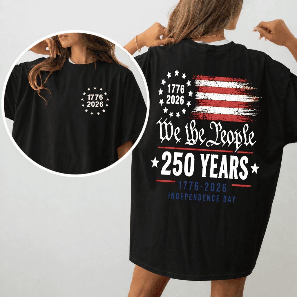 Comfort Colors USA Independence Day Shirt – 250 Years Freedom 1776-2026 for Dad Grandpa Style thumbnail - back view