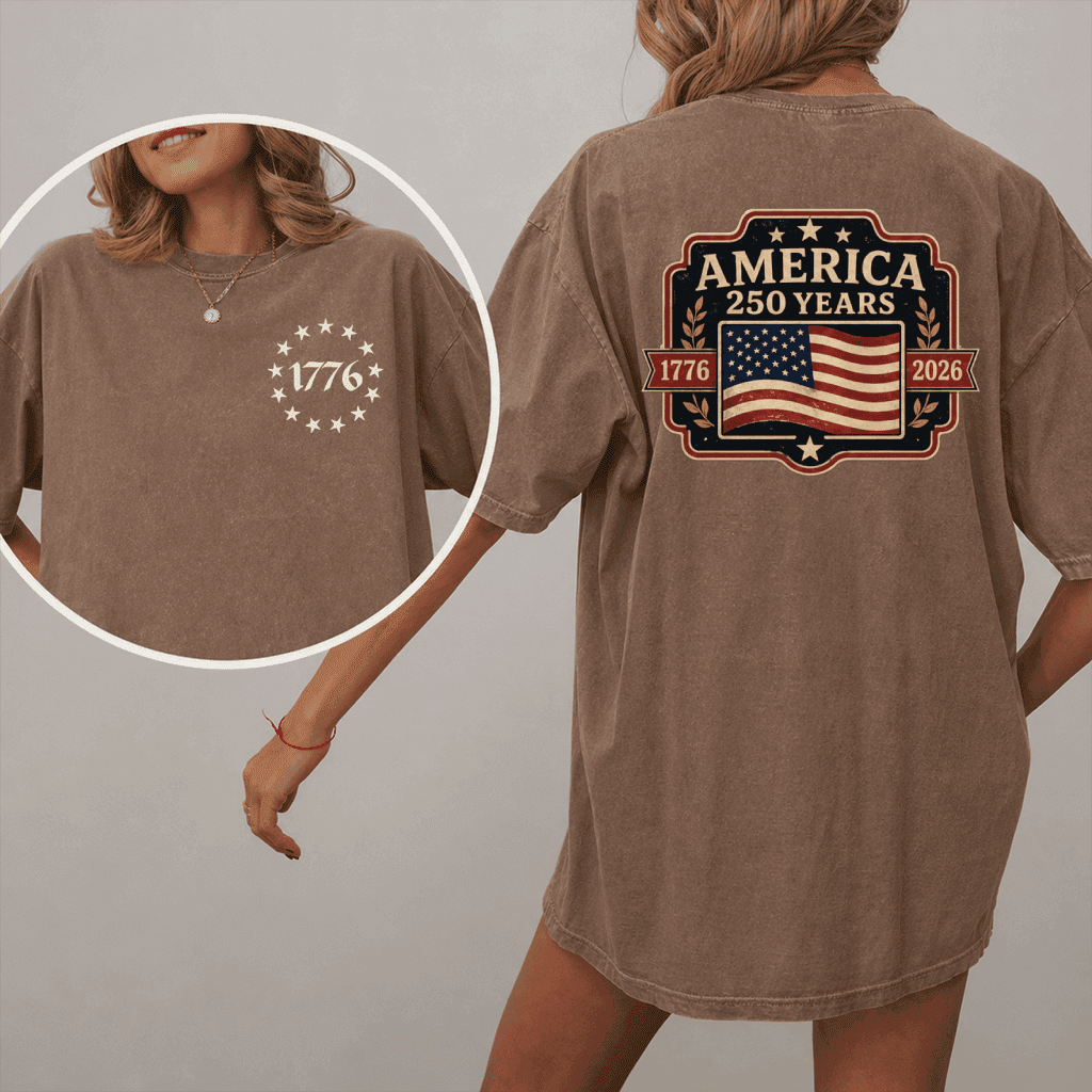 Comfort Colors 250 Years of Freedom Patriotic Shirt  - 250 Years of Freedom Patriotic Gift for Men Women, Independence Day Graphic thumbnail - close-up view