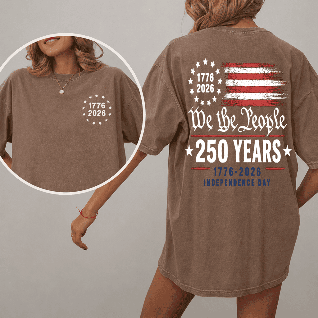Comfort Colors USA Independence Day Shirt – 250 Years Freedom 1776-2026 for Dad Grandpa Style thumbnail - close-up view