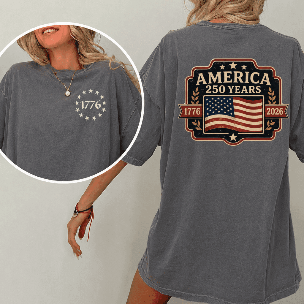 Comfort Colors 250 Years of Freedom Patriotic Shirt  - 250 Years of Freedom Patriotic Gift for Men Women, Independence Day Graphic thumbnail - lifestyle view