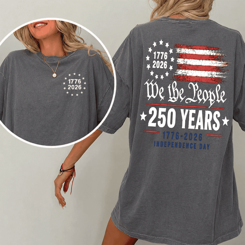 Comfort Colors USA Independence Day Shirt – 250 Years Freedom 1776-2026 for Dad Grandpa Style thumbnail - detail view