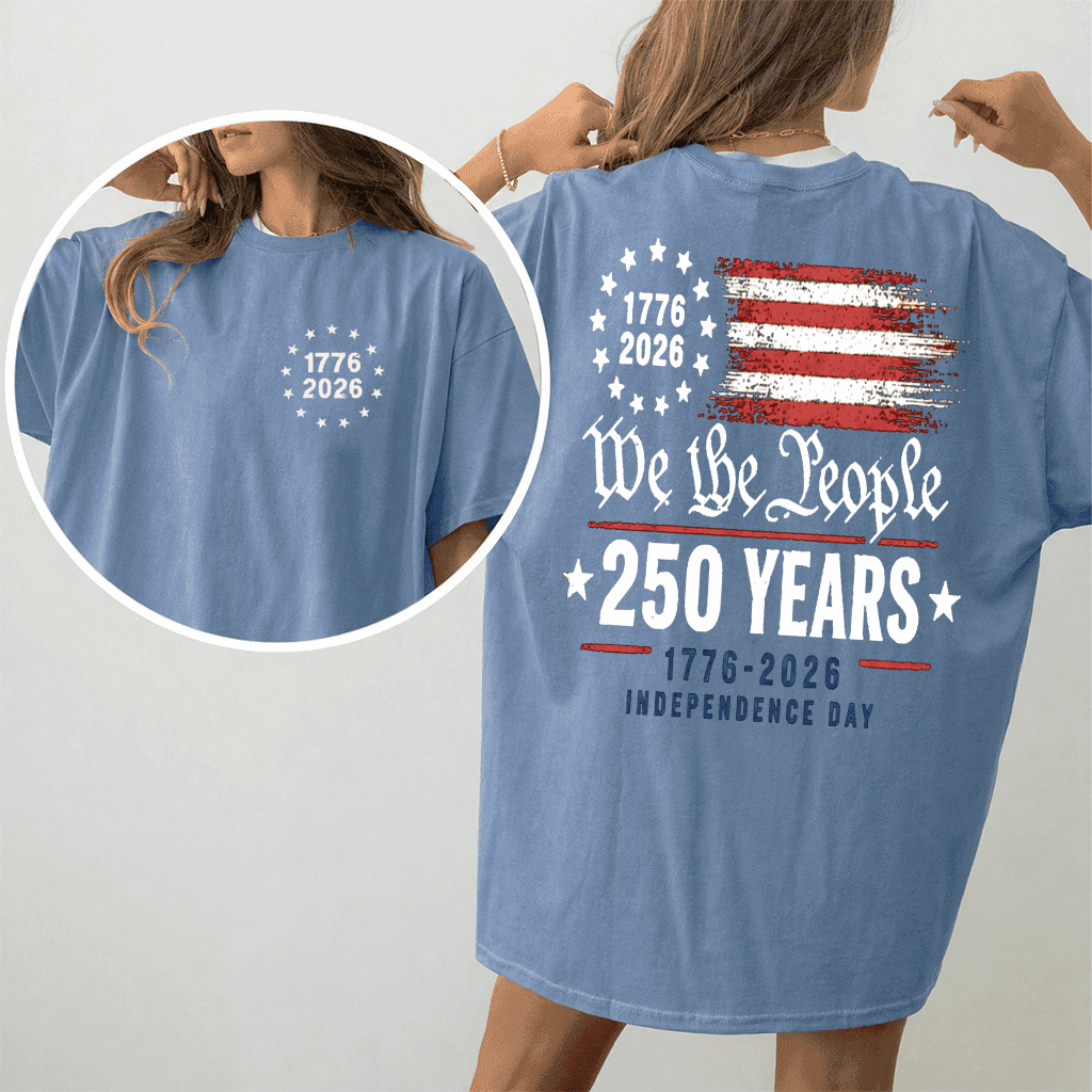 Comfort Colors USA Independence Day Shirt – 250 Years Freedom 1776-2026 for Dad Grandpa Style thumbnail - lifestyle view