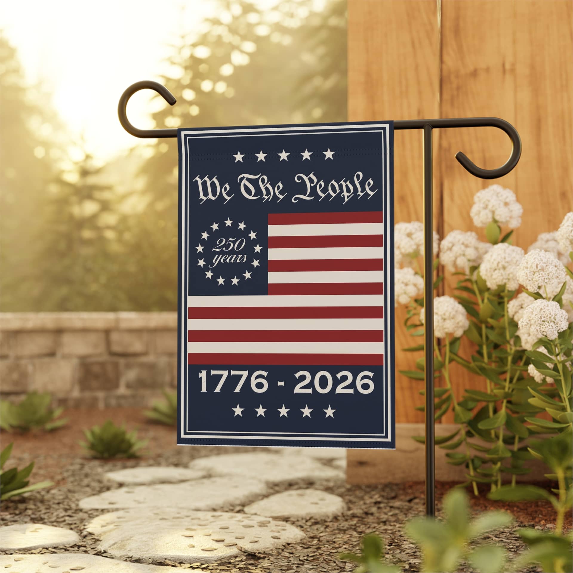 We The People USA 250 Years Garden Flag - 4th of July Gift for Him & Her thumbnail - back view