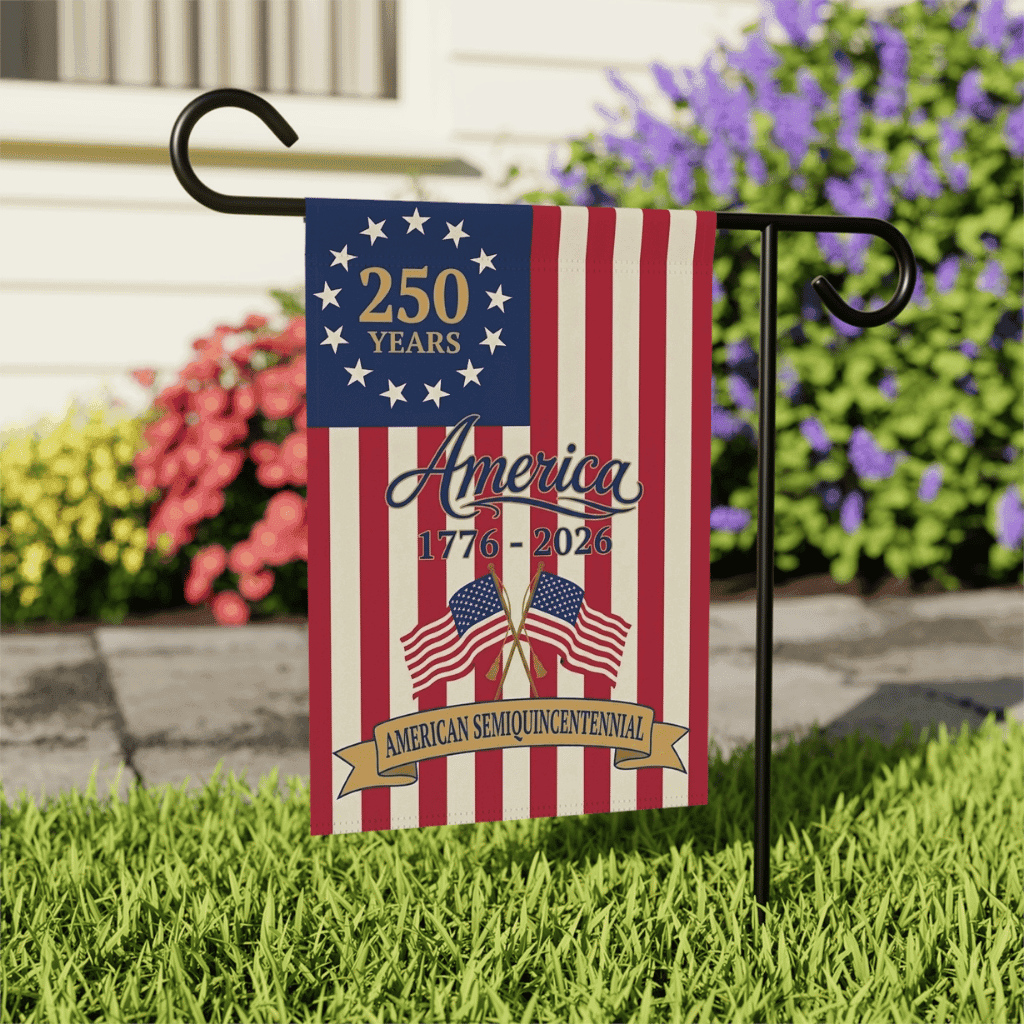America 250 Years Flag – 1776 2026 Semiquincentennial Patriotic Outdoor Decor thumbnail - back view