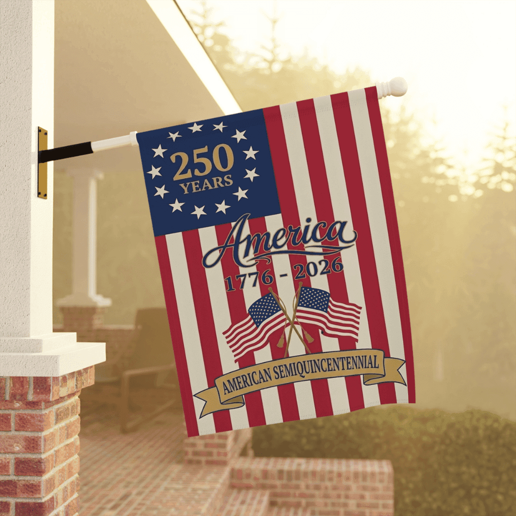 America 250 Years Flag – 1776 2026 Semiquincentennial Patriotic Outdoor Decor thumbnail - lifestyle view