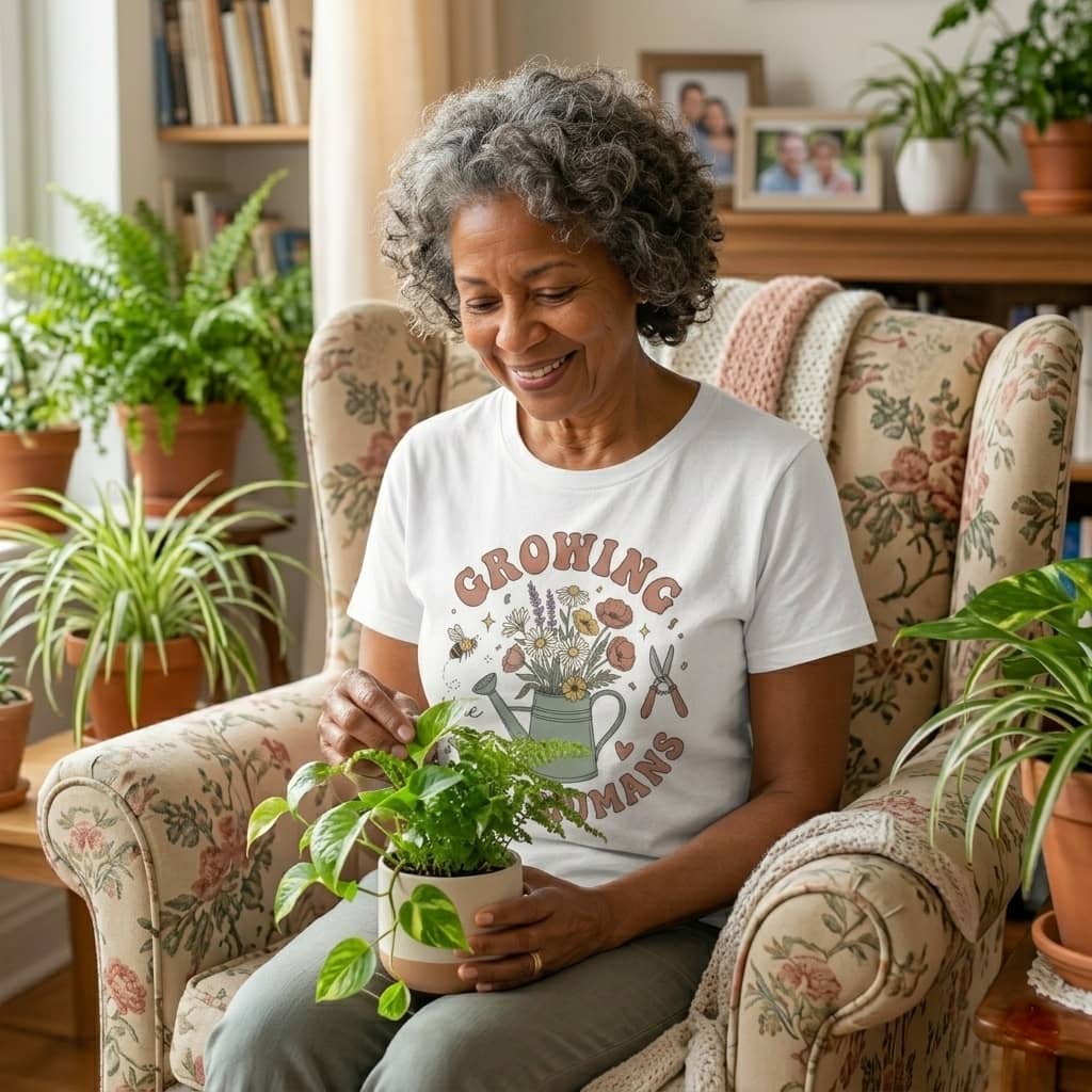 Gardening T-shirt – Mother's Day Gift for Mom Floral Plant Lover thumbnail - lifestyle view