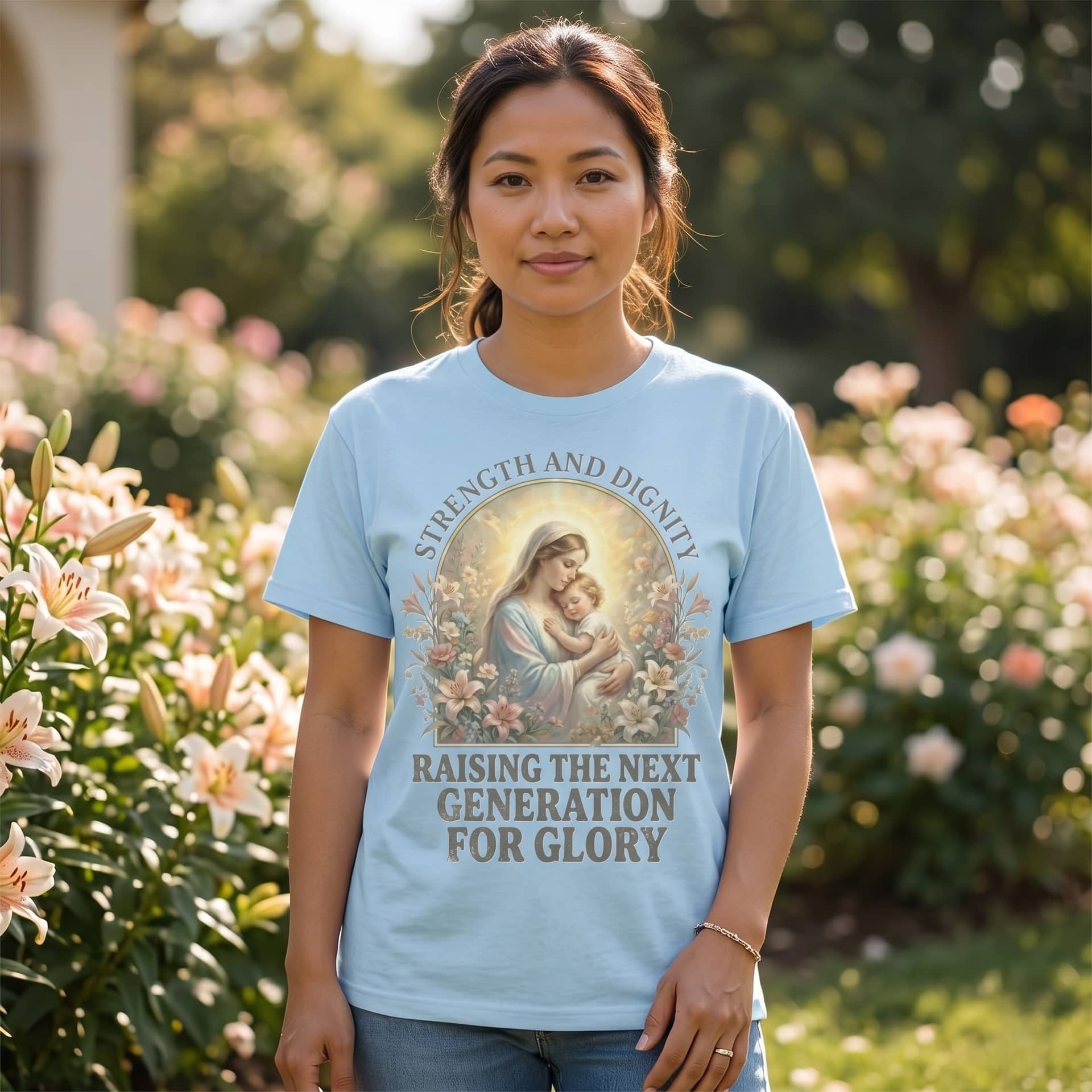 Raising the Next Generation for Glory Shirt – Christian Mother's Day Gift thumbnail - back view