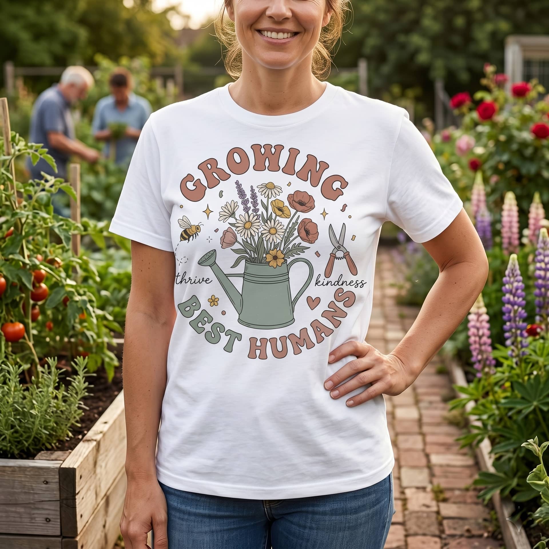 Gardening T-shirt – Mother's Day Gift for Mom Floral Plant Lover thumbnail - back view