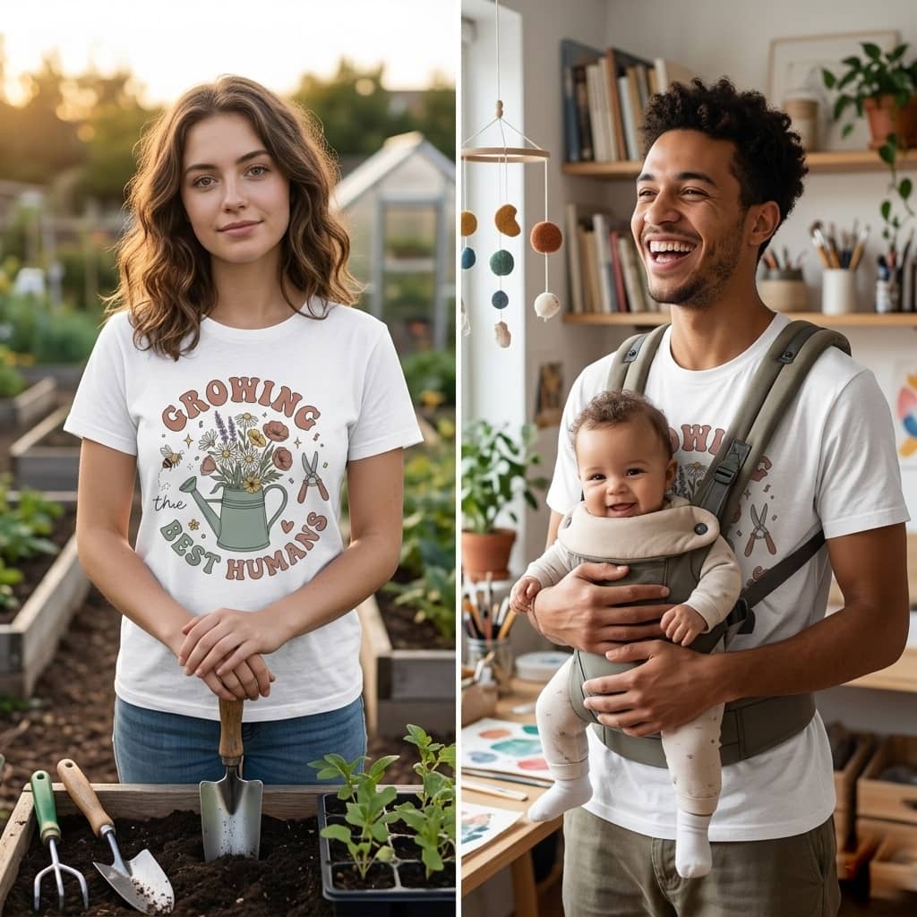Gardening T-shirt – Mother's Day Gift for Mom Floral Plant Lover thumbnail - detail view