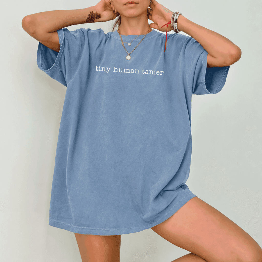 Tiny Human Tamer Comfort Colors Shirt – Daycare Kindergarten Teacher Gift, Preschool Teacher thumbnail - detail view