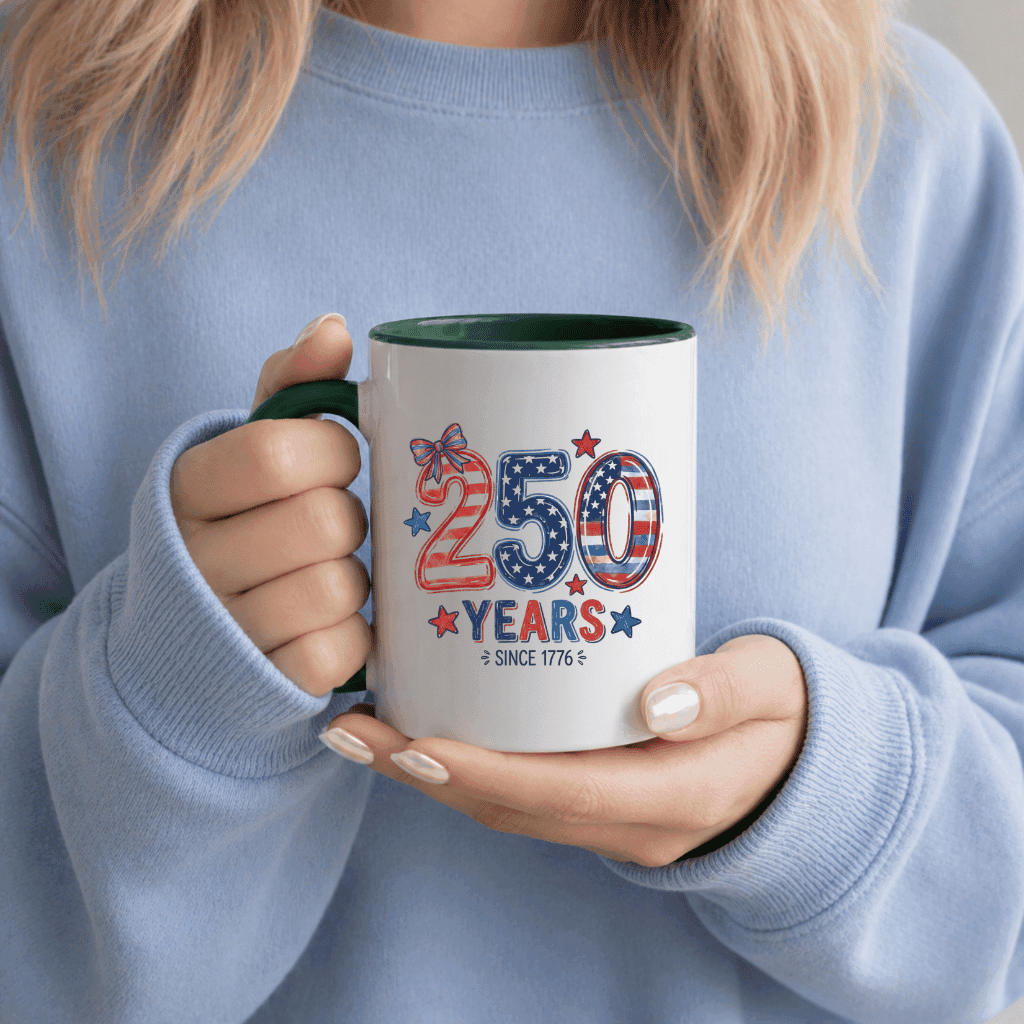250 Years Since 1776 Accent Mug – Patriotic 4th of July Gift, Independence Day Keepsake thumbnail - lifestyle view