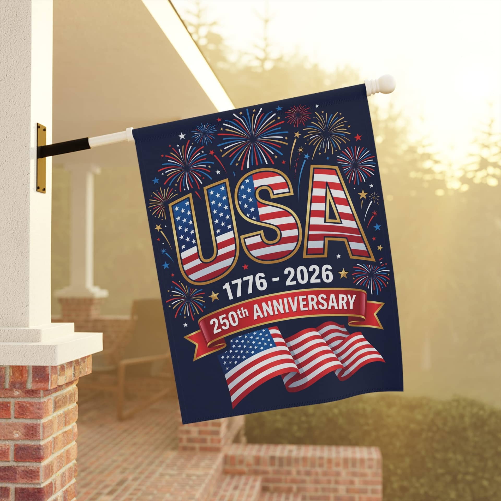 250 Years America Garden Flag – 1776 2026 Patriotic Independence Day Decor thumbnail - lifestyle view