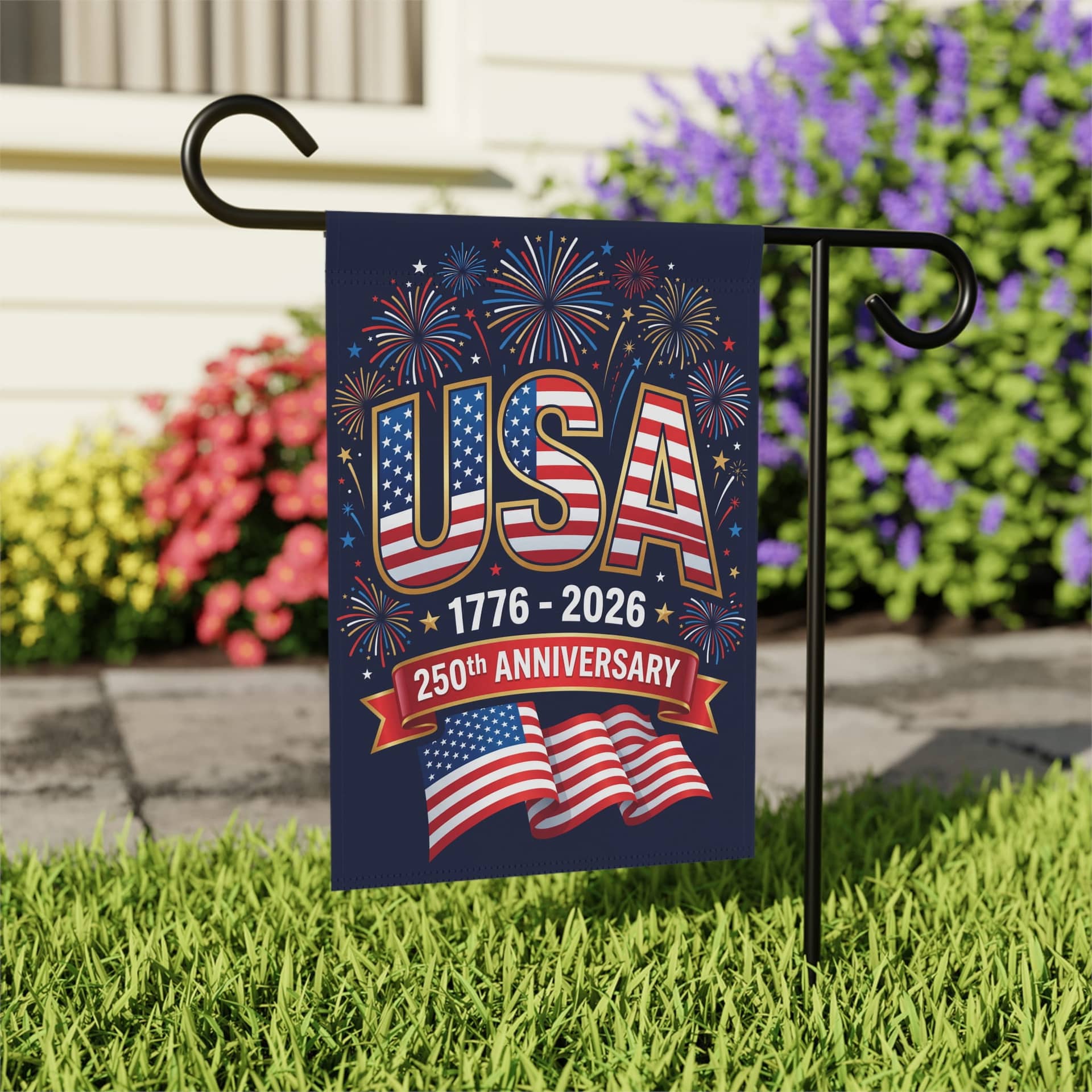 250 Years America Garden Flag – 1776 2026 Patriotic Independence Day Decor thumbnail - detail view