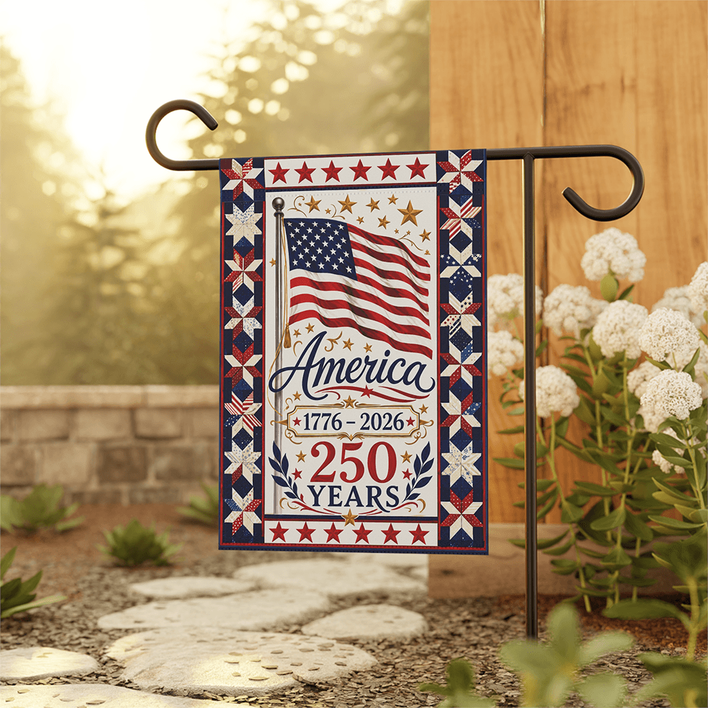 Vintage Coquette America 250 Years Flag - Independence Gift for Him & Her thumbnail - back view