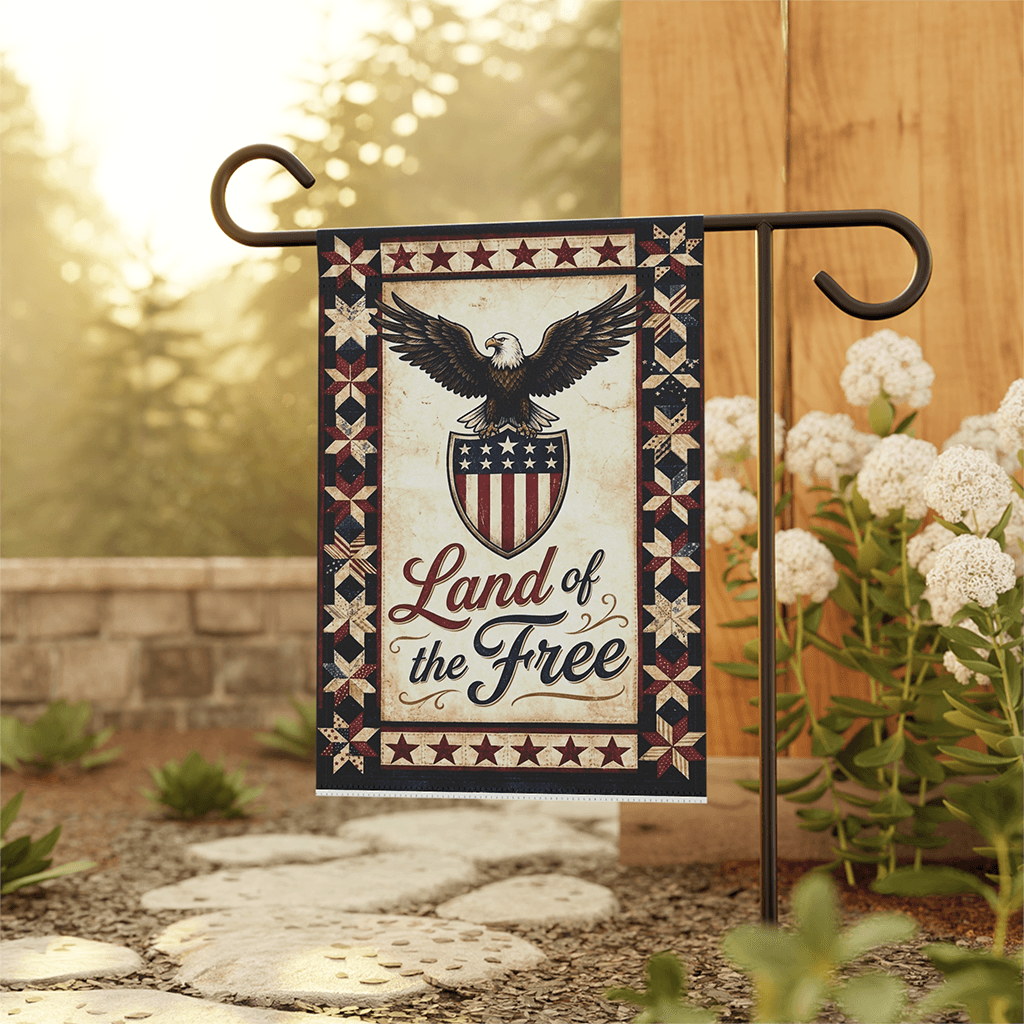 Vintage Land of the Free American Eagle Patriotic Flag - Independence Gift for Him & Her thumbnail - back view