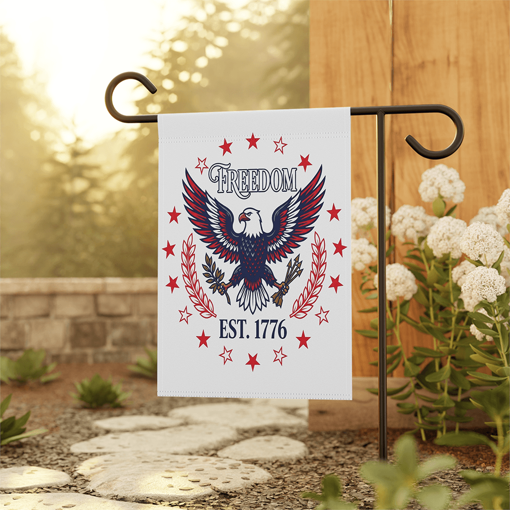 Freedom est 1776 America Eagle Patriotic Flag - 250th Independence Gift for Him & Her thumbnail - back view