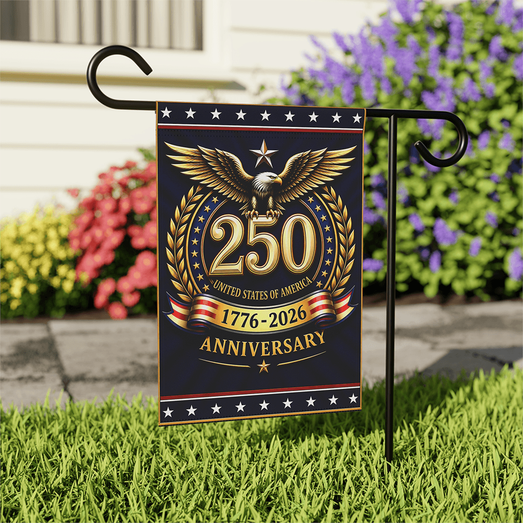 USA 250th Anniversary Flag, America Semiquincentennial House Banner Gift for Independence Day thumbnail - back view