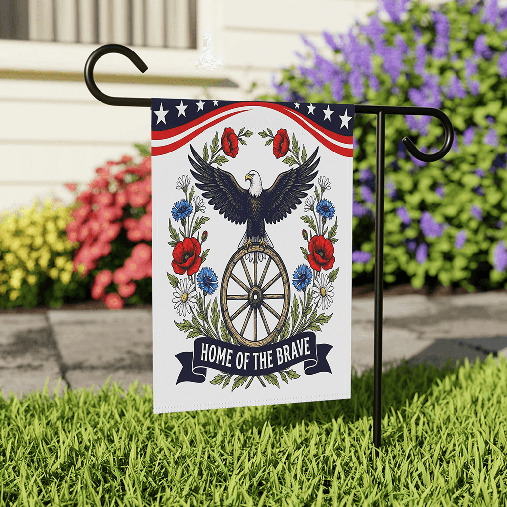 Home Of Brave Patriotic Eagle USA 250th Anniversary Flag - 4th of July Decor Gift thumbnail - front view