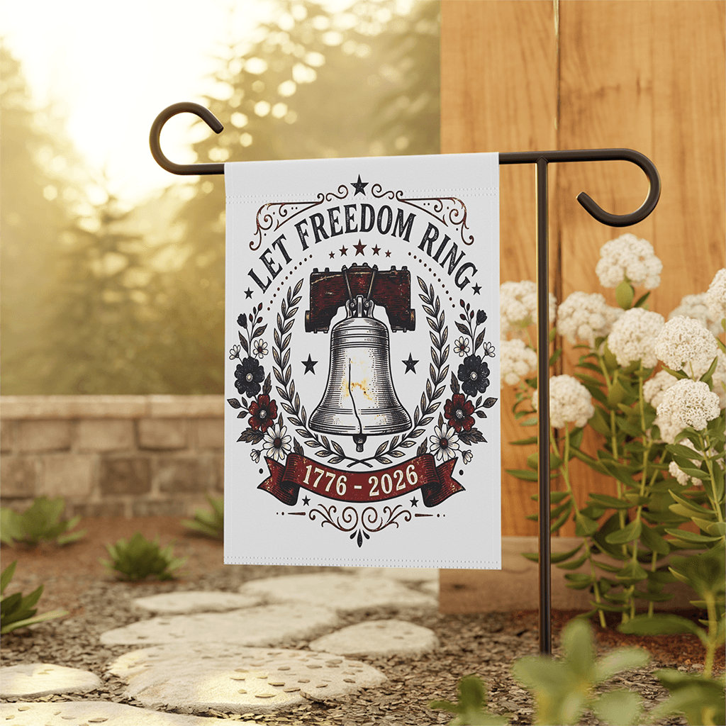 Let Freedom Ring USA 250th Anniversary Flag - America Patriotic Gift for Her thumbnail - back view