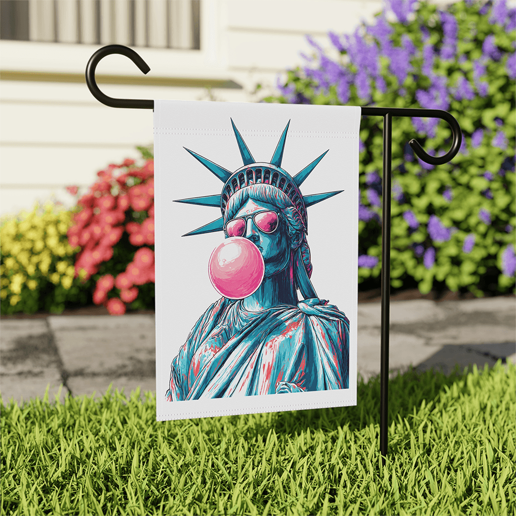 Funny America Statue of Liberty Garden Flag - Funny Gift for USA 250th Anniversary thumbnail - front view
