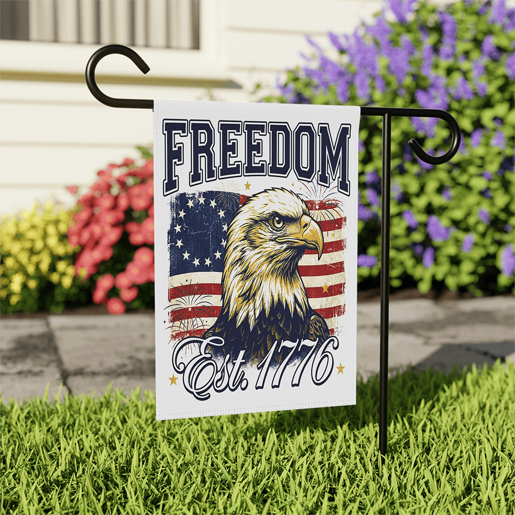 Vintage Freedom est 1776 USA Patriotic Eagle Flag - 250th Anniversary Gift for Him thumbnail - front view