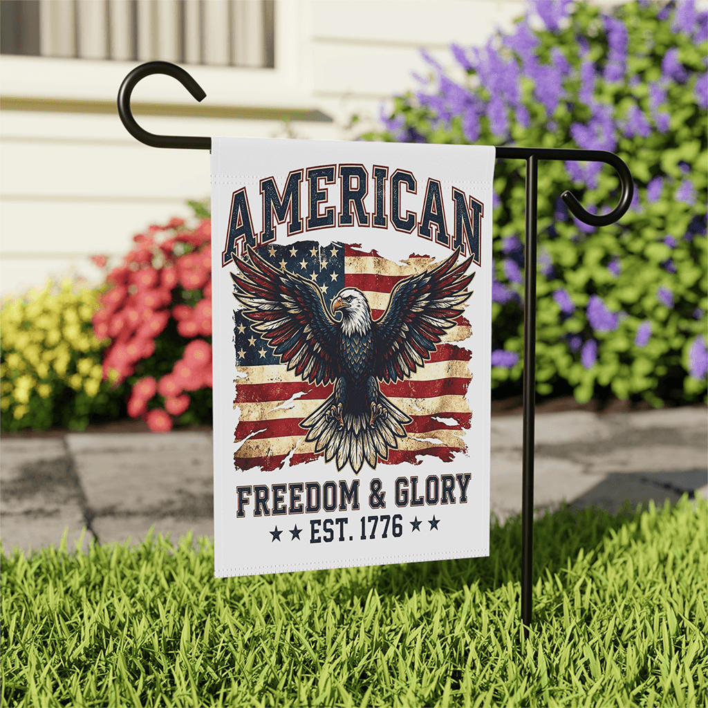 American Freedom & Glory Patriotic Eagle Flag - Independence Day Gift House Decor thumbnail - front view