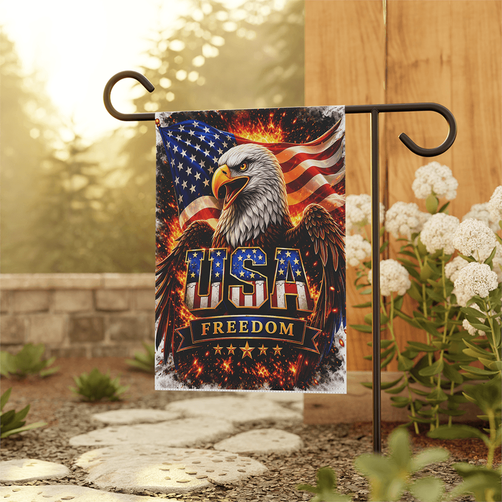 Eagle Patriotic USA Freedom Flag - 4th of July Gift for Him thumbnail - back view