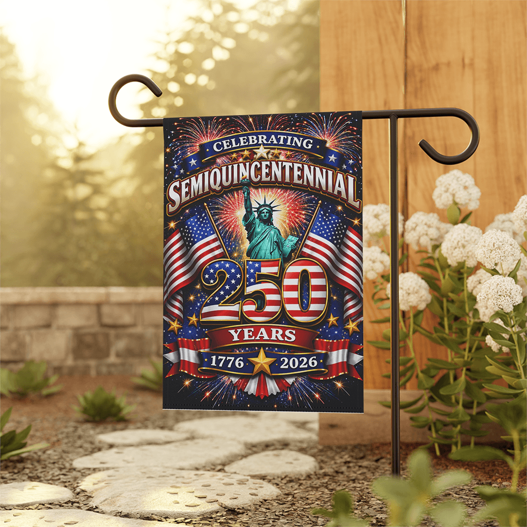Celebrating Semiquincentennial 250 Years of Freedom Flag - Liberty USA Patriotic Gift thumbnail - back view