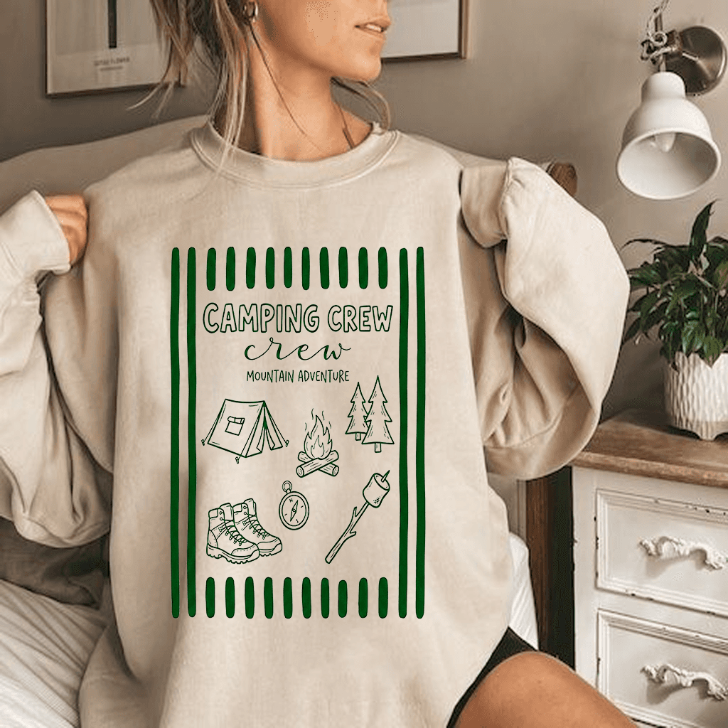 Camping Crew Mountain Adventure Sweatshirt - Ideal Gift for Hiking Lovers thumbnail - back view