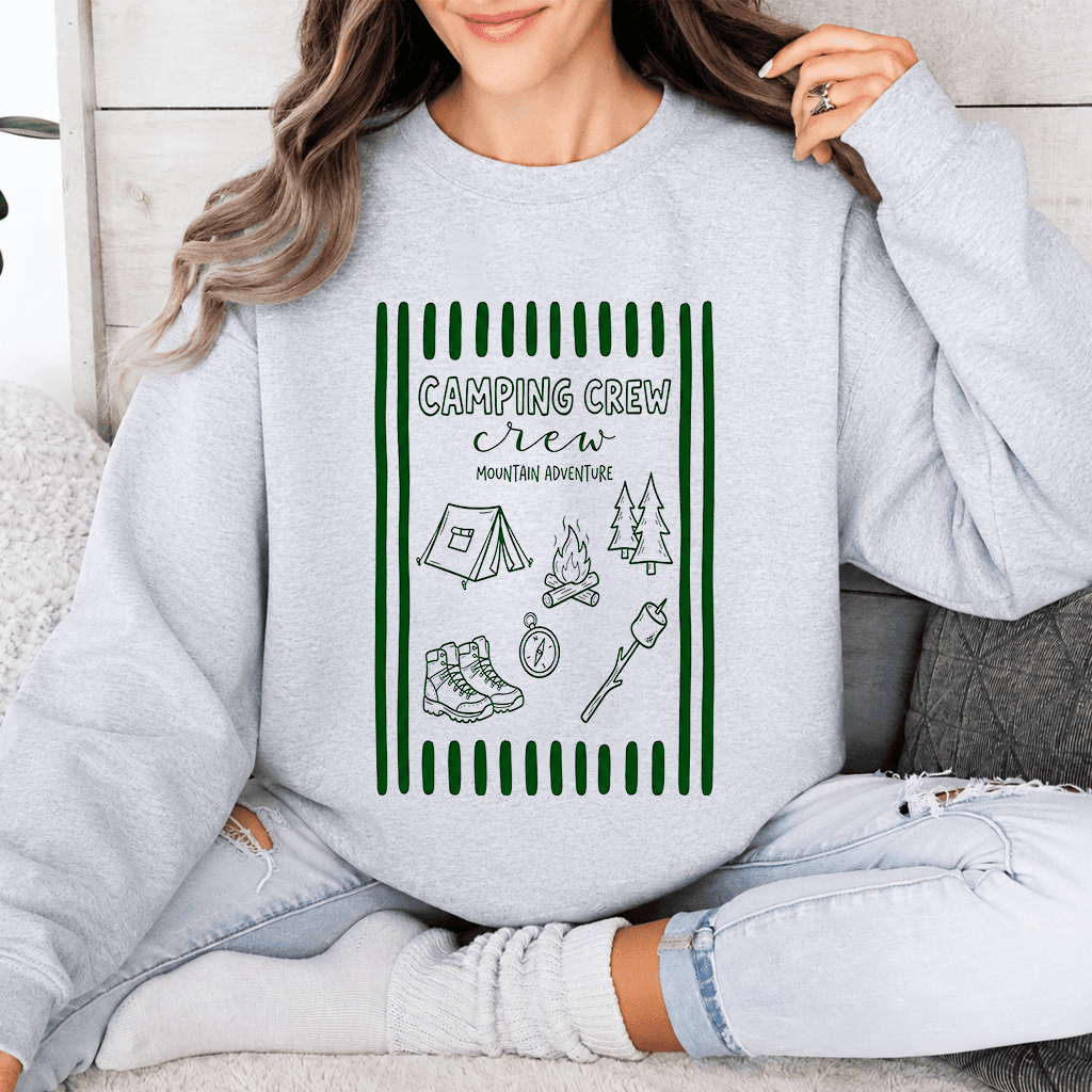 Camping Crew Mountain Adventure Sweatshirt - Ideal Gift for Hiking Lovers thumbnail - detail view
