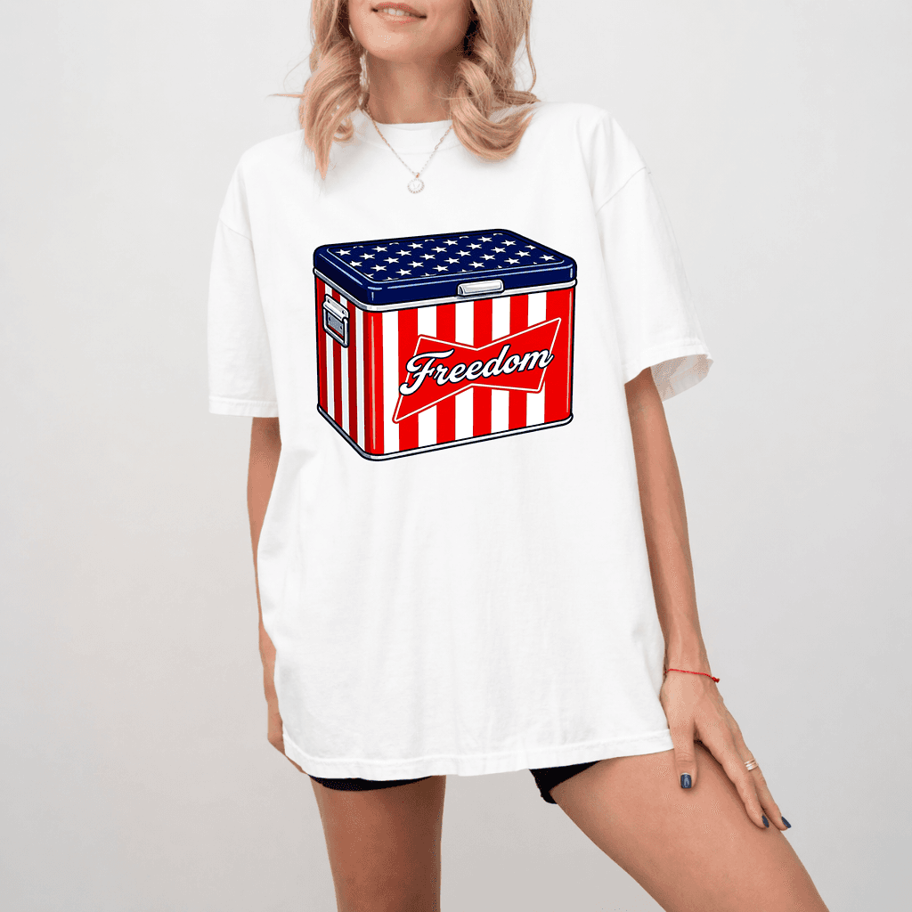 Freedom American Beers Comfort Colors Shirt - Cool America 4th of July Gift for Beer Lovers thumbnail - detail view