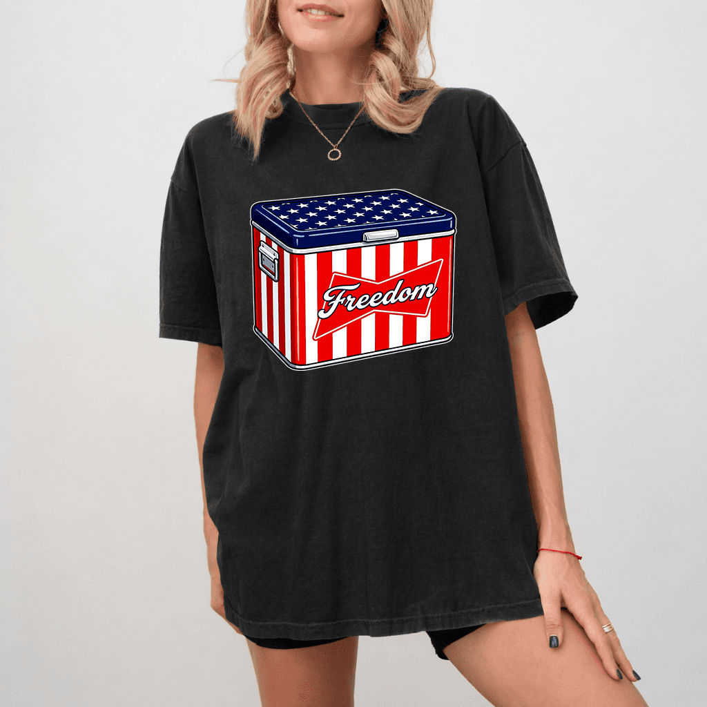 Freedom American Beers Comfort Colors Shirt - Cool America 4th of July Gift for Beer Lovers thumbnail - back view