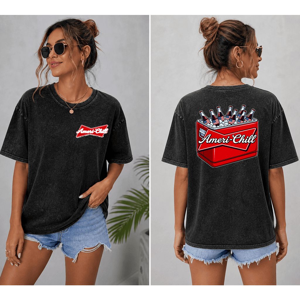 Ameri-Chill 4th of July Beers Hoodie - Funny American Patriotic Gift for Beer Lovers thumbnail - back view