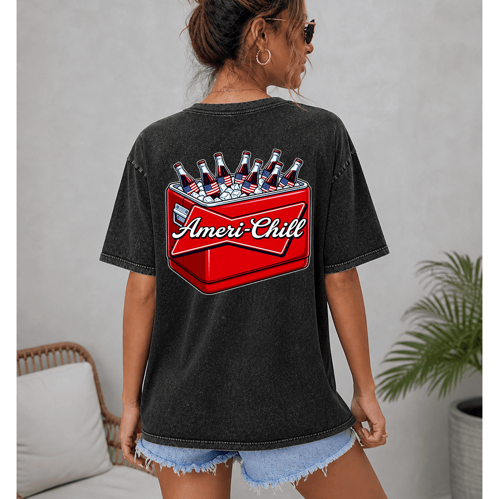Ameri-Chill 4th of July Beers Hoodie - Funny American Patriotic Gift for Beer Lovers thumbnail - detail view