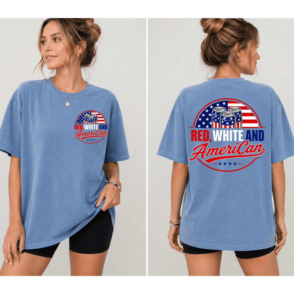 Red White and American 4th of July Beers Comfort Colors Shirt - Funny Independence Day Gift for Beer Lovers thumbnail - back view