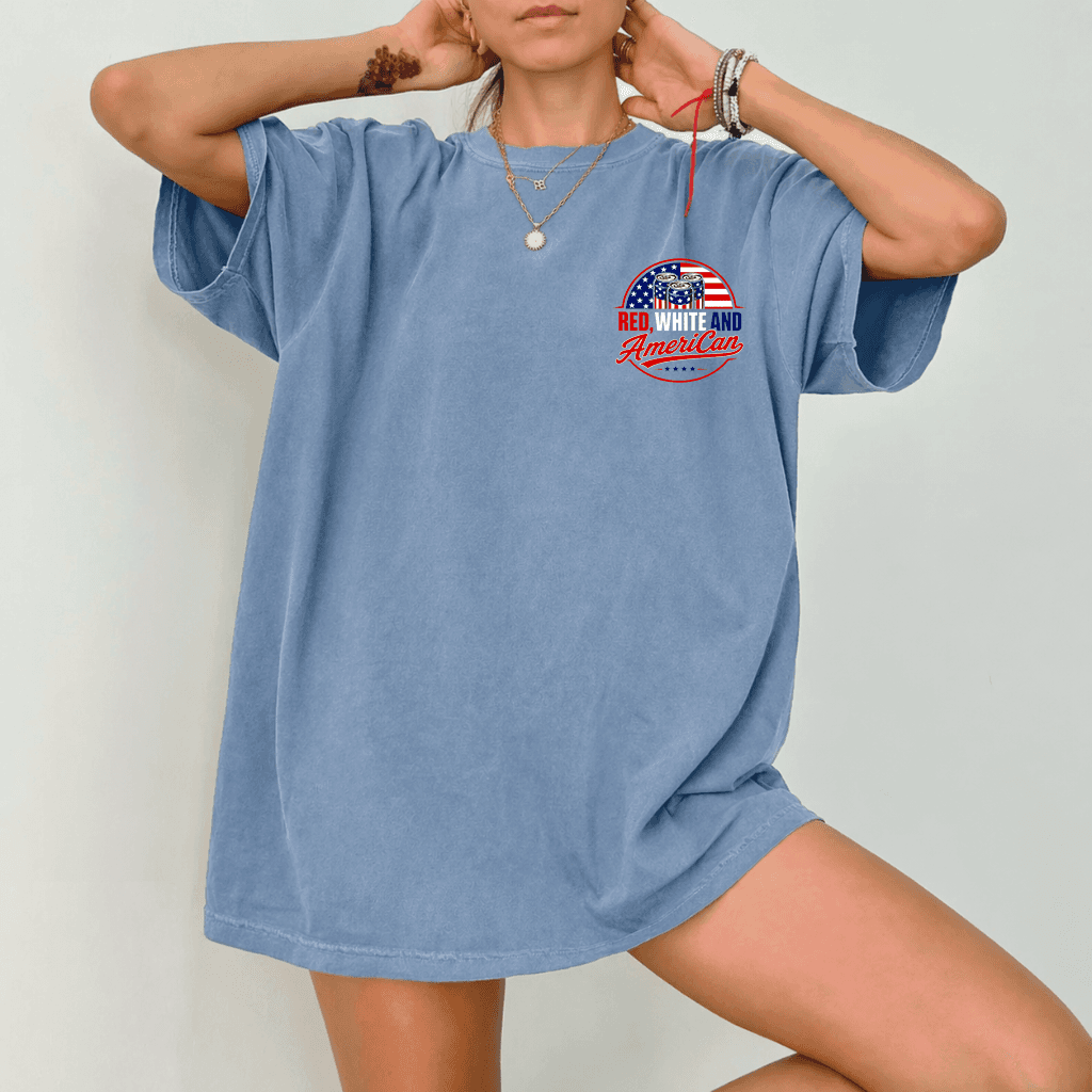Red White and American 4th of July Beers Comfort Colors Shirt - Funny Independence Day Gift for Beer Lovers thumbnail - lifestyle view