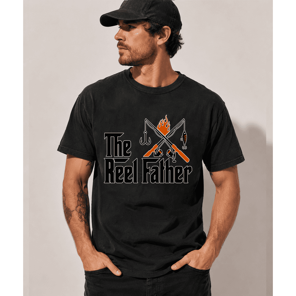 The Reel Father T-Shirt for men - Fishing Dad Shirt - Cool Father's Day Gift for Him thumbnail - detail view