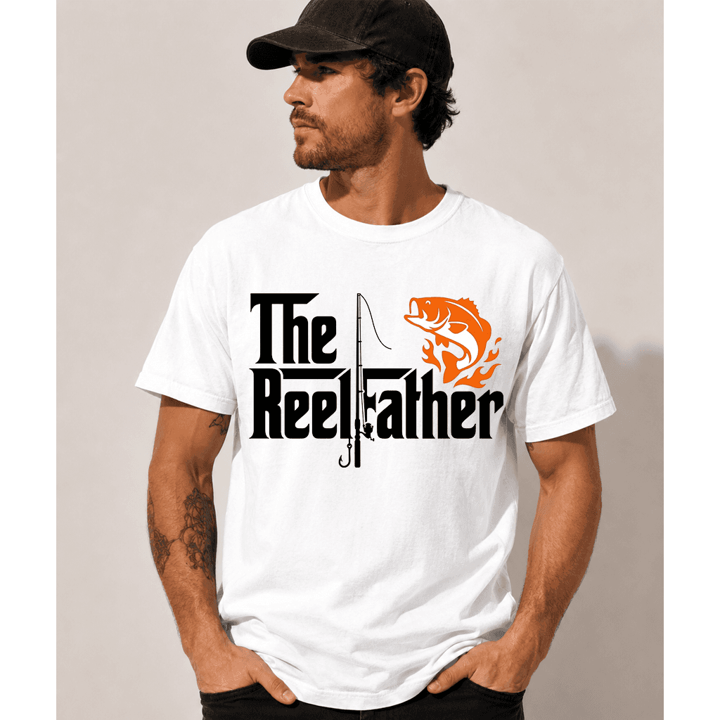 Comfort Colors The Reel Father Shirt - Fishing Dad Shirt - Perfect Gift for Father's Day thumbnail - back view