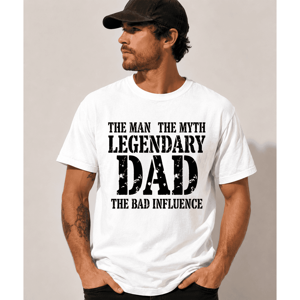 Comfort Colors The Man The Myth Legendary Dad Shirt - Funny Father’s Day Gift for Him thumbnail - back view