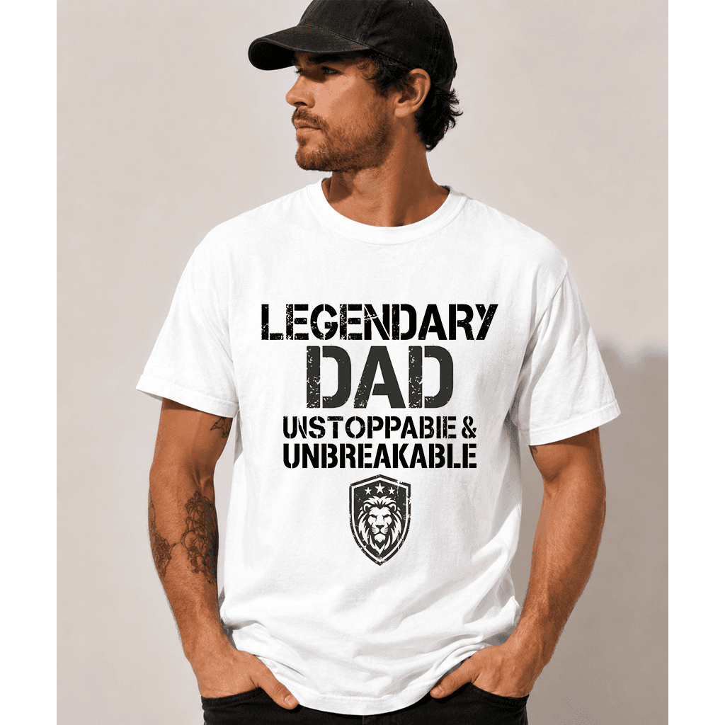 Comfort Colors Retro Lion Legendary Dad Shirt - Funny Father's Day Gift for Him thumbnail - back view