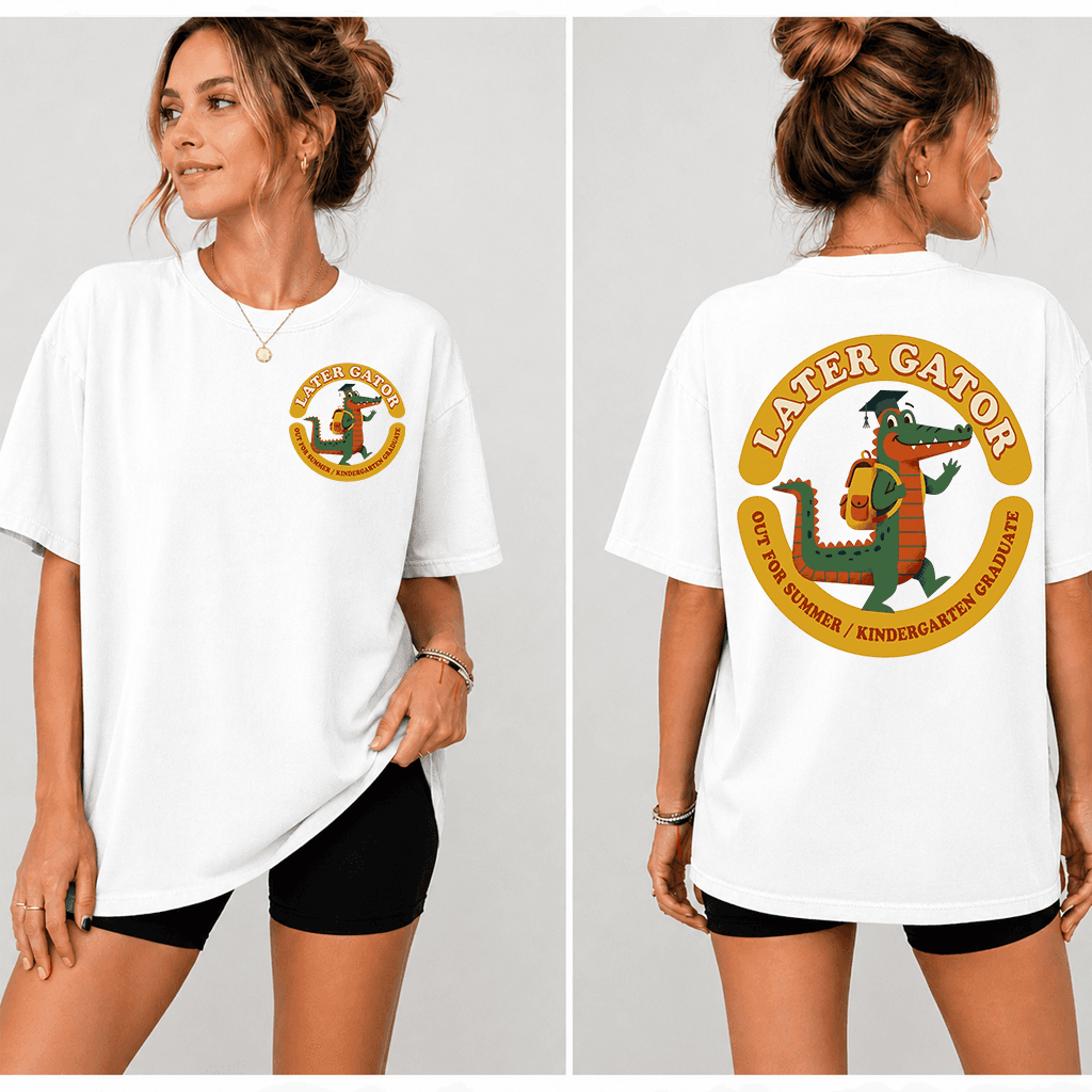 Later Gator Funny Graduation Season T-Shirt| Out for Summer Funny Gator Gift for Teachers & Students thumbnail - detail view