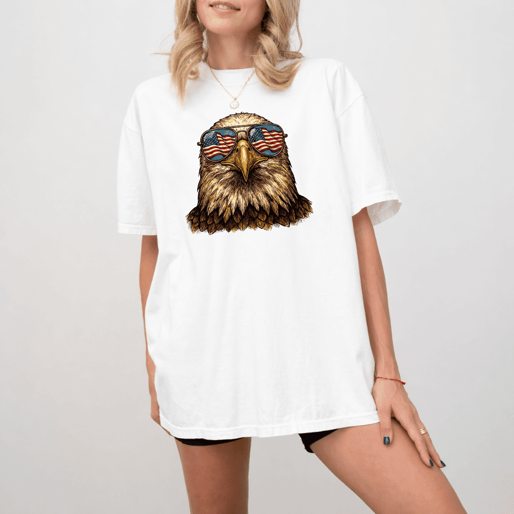 Vintage 4th of July American Eagle 2026 T-shirt - Funny Eagle Patriotic Gift for men & women thumbnail - back view