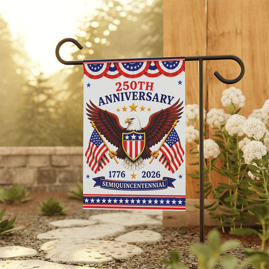250th Anniversary USA Eagle Garden Flag | Fourth of July Decor Patriotic USA Banner | Independence Gift for Decorations thumbnail - front view