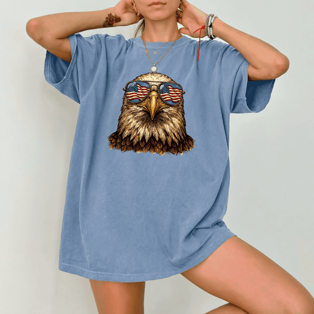 Vintage 4th of July American Eagle 2026 T-shirt - Funny Eagle Patriotic Gift for men & women thumbnail - detail view