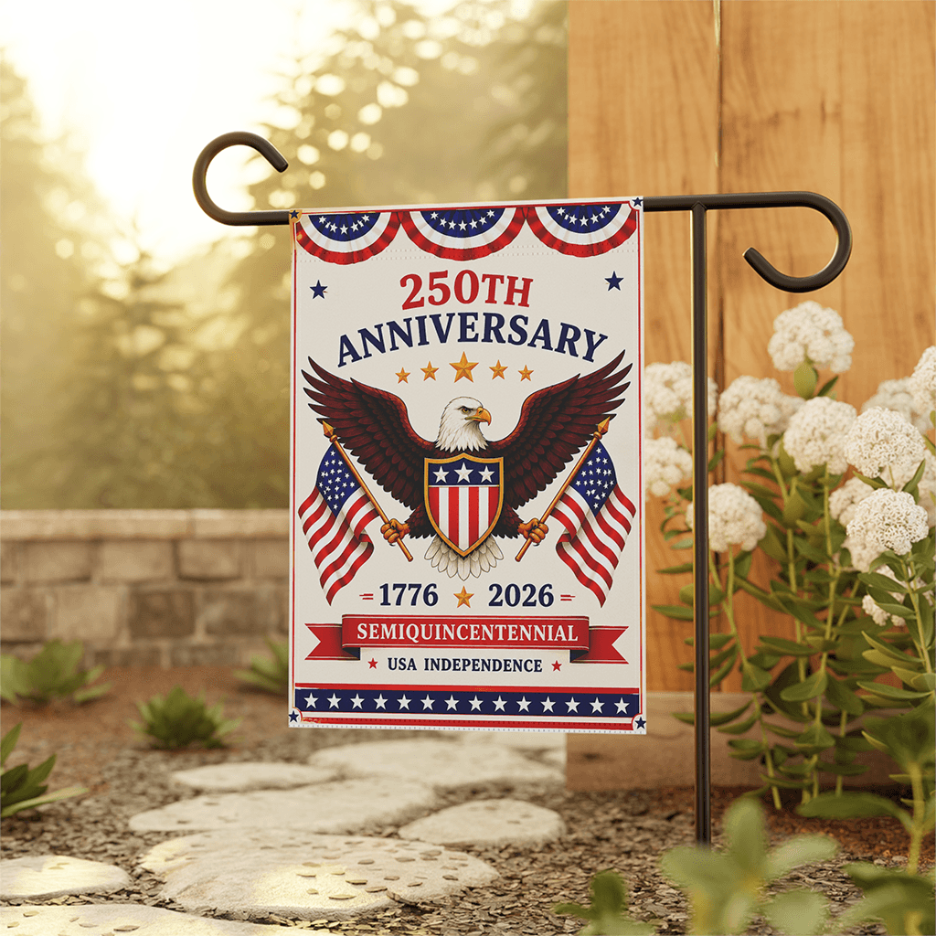 4th of July Patriotic Eagle 250th Anniversary Garden Flag |1776-2026 America Banner Gift for Decorations thumbnail - front view