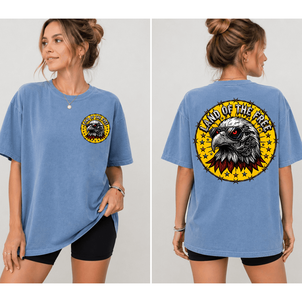 Comfort Colors Eagle Land Of The Free Shirt - USA Independence Day Gift for men & women thumbnail - back view