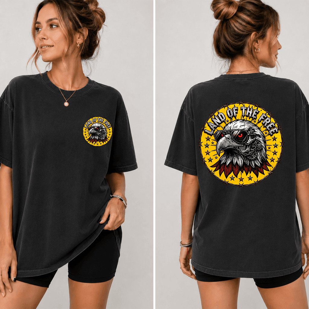 Comfort Colors Eagle Land Of The Free Shirt - USA Independence Day Gift for men & women thumbnail - detail view