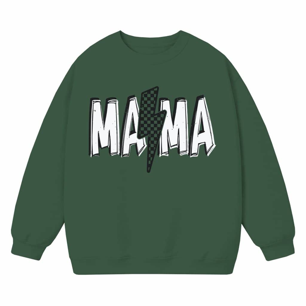Checkered Mama Sweatshirt – Mother's Day Gift for Mom Retro Neon