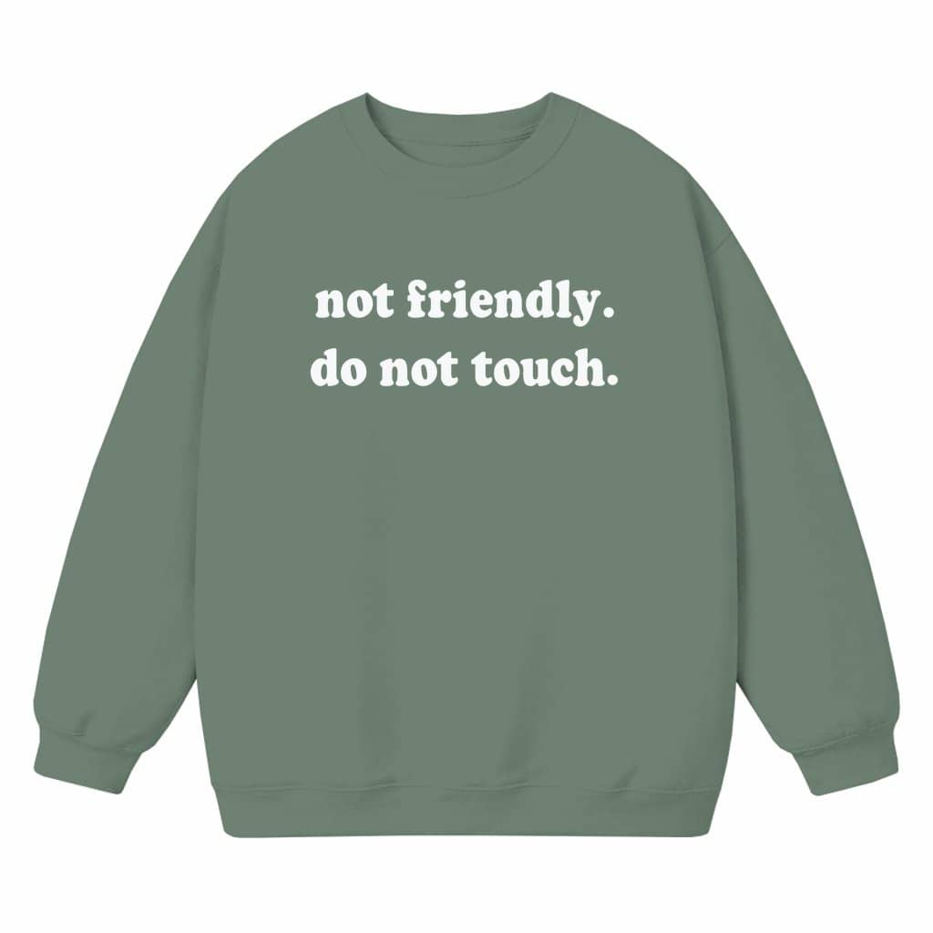 Not Friendly Do Not Touch Funny Meme Sweatshirt – Birthday Gift for Meme Lover Humorous