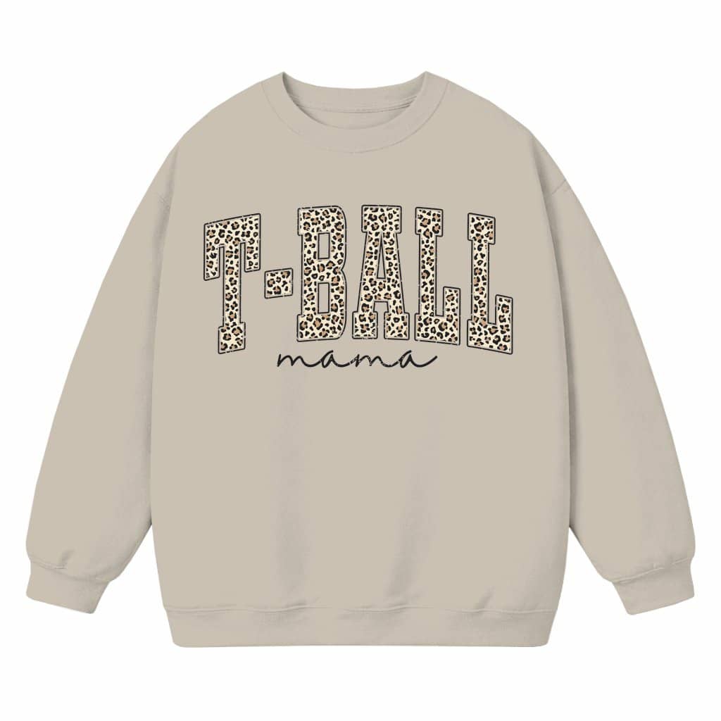 T-Ball Mama Sweatshirt – Mother's Day Gift for Sports Mom Leopard